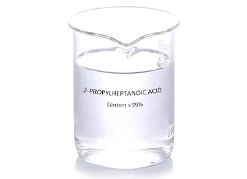 2-Propylheptanoic Acid product sample in a clear glass beaker